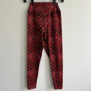 Balance Athletica Leggings Activewear Red Geo Snakeskin Small